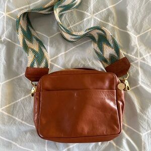 Clare v Mirabel bag with Salt crossbody strap